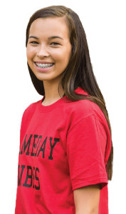 Teen patient with metal braces